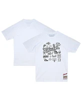 Mitchell & Ness Men's White Chicago Bulls Hardwood Classics Doodle T-Shirt