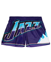 Mitchell & Ness Women's Purple Utah Jazz Swingman Big Face 3.0 Basketball Shorts