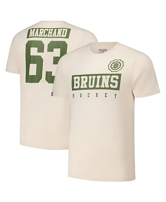 LevelWear Men's Brad Marchand Khaki Boston Bruins 2024 Nhl Military Appreciation Richmond Delta Player Name Number T-Shirt