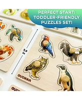 Quokka Wooden Puzzles for Toddlers 1-3 – Pegged Puzzles for Kids