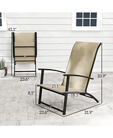 Outsunny Folding Patio Chairs Set of 2, Portable Camping Chairs,