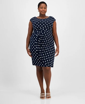Connected Plus Printed Jersey Sheath Dress