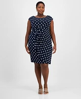 Connected Plus Printed Jersey Sheath Dress