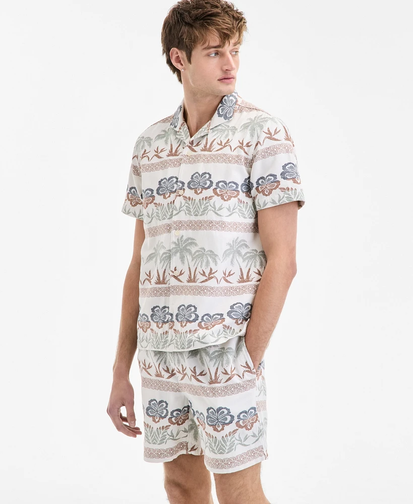 Sun + Stone Men's Ace Short Sleeve Printed Button-Front Camp Shirt, Exclusively at Macy's