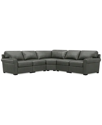 Radley Roll Arm 117" -Pc. Leather Wedge Corner L Sectional