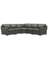 Radley Roll Arm 117" -Pc. Leather Wedge Corner L Sectional