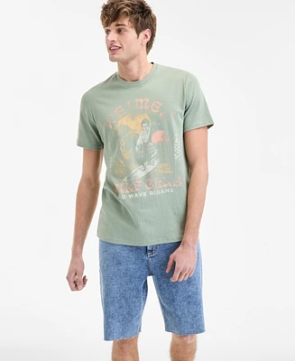 Sun + Stone Men's Surf Club Short Sleeve Graphic Crewneck T-Shirt, Exclusively at Macy's