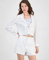 Guess Women's Linden Tie-Front Cropped Blazer