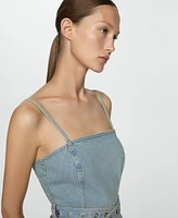 Mango Women's Denim Belt Dress