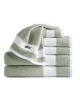 Lacoste Home Heritage Sport Stripe Logo Cotton 6-Pc. Bath Towel Set