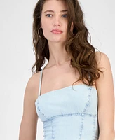 Guess Women's Nikki Denim Tie-Back Cropped Top
