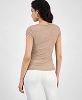 Guess Women's Burnout Moto Babe V-Neck Tee