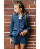 Hope & Henry Toddler Girls Dressy Knit Jacquard Riding Blazer