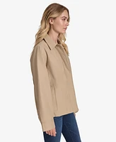 Nautica Jeans Women's Collared Solid Trench Coat