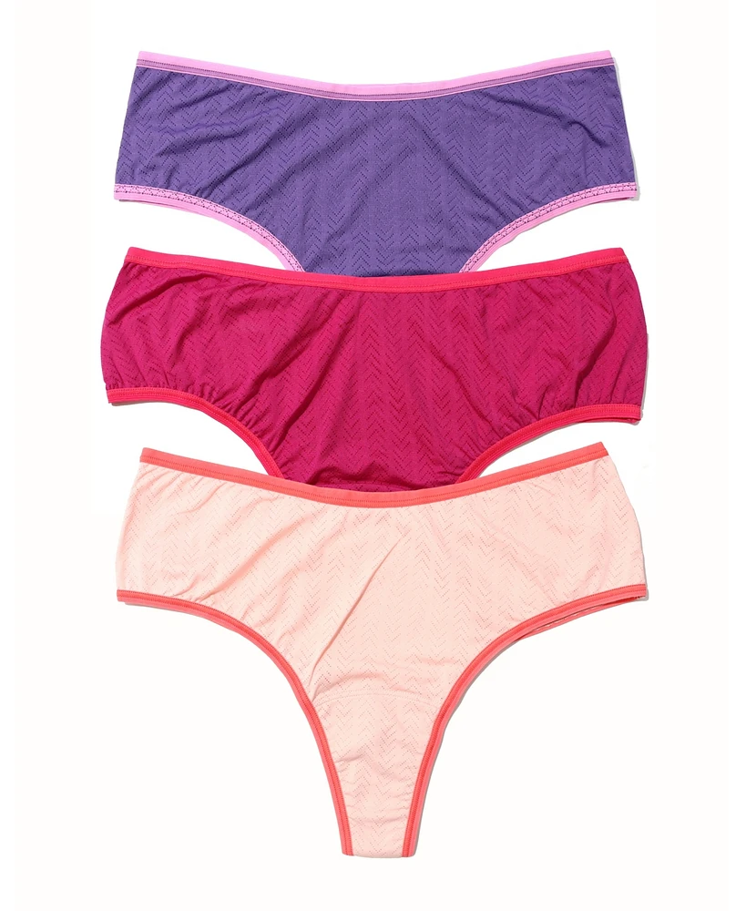Hanky Panky Women's Move Calm Hi-Rise Thong Pack