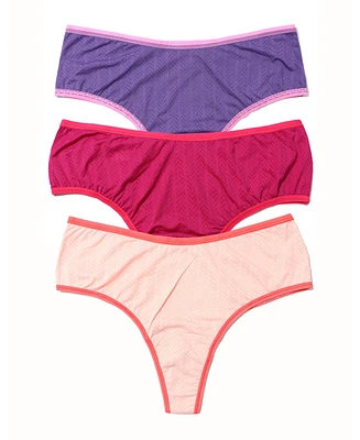 Hanky Panky Women's Move Calm Hi-Rise Thong Pack
