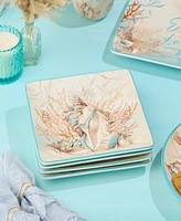 Certified International Escape to the Sea 4-Pc. Dinner Plates, Service For 4
