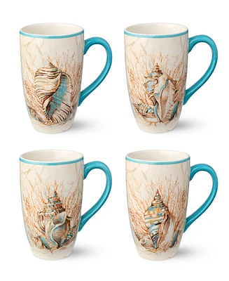 Certified International Escape to the Sea 4-Pc. Mugs, Service For 4