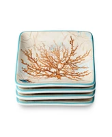 Certified International Escape to the Sea Canape 4-Pc. Plates, Service For 4