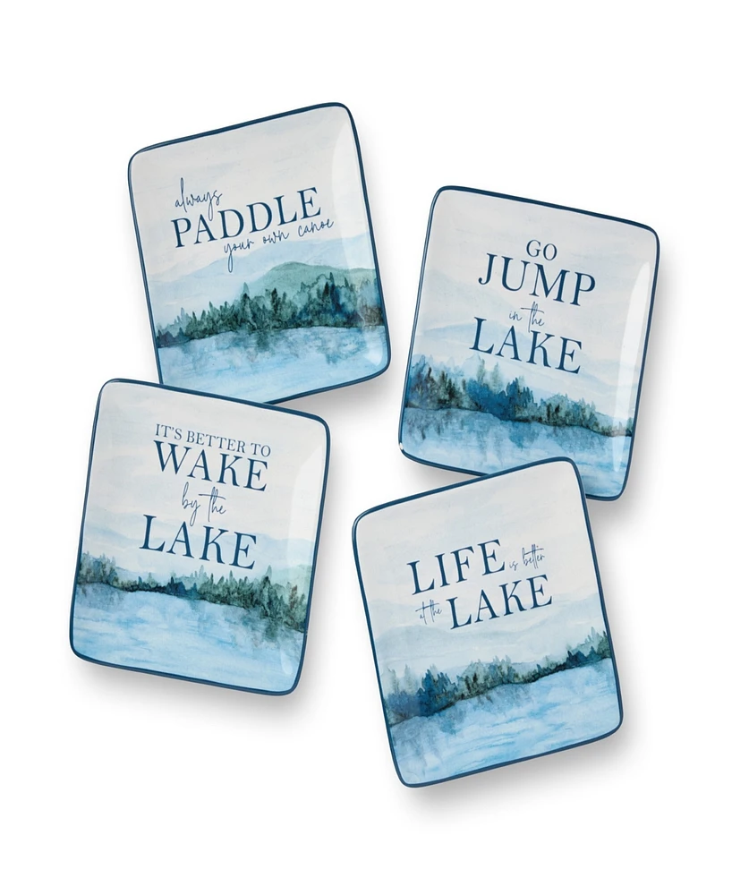 Certified International Wake At The Lake Canape 4-Pc. Plates, Service For 4
