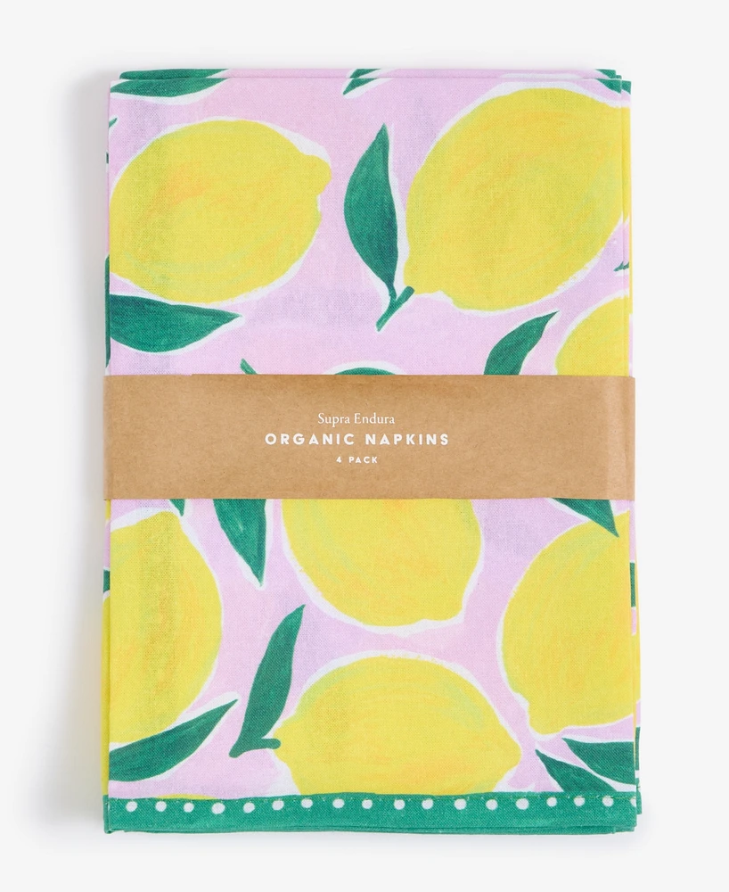 Supra Endura Cotton Lemon Napkin, Set of 4