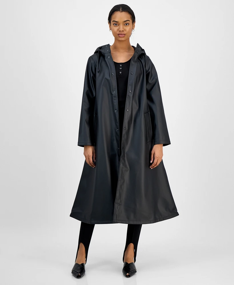 Baxter Wood Women's Longliner Hooded Rain Coat