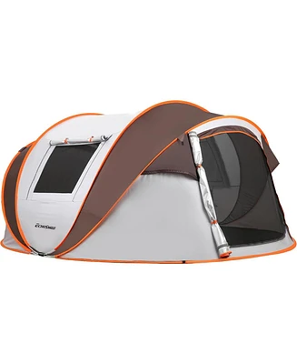 EchoSmile Camping Instant Tent, 6 Person Pop Up Water Resistant Dome Easy Setup for Hiking and Outdoor, Portable Tent with Carry B