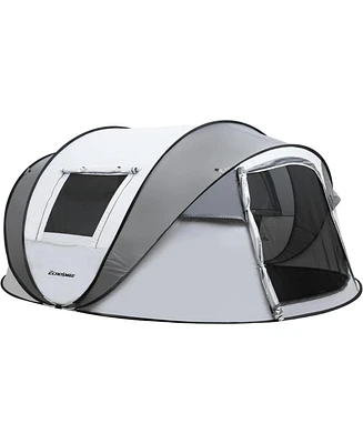 EchoSmile Camping Instant Tent, 6 Person Pop Up Tent, Water Resistant Dome Tent, Easy Setup for Camping Hiking and Outdoor, Portable Tent with Carry B