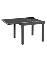 35" Square Metal Extendable Outdoor Side Table