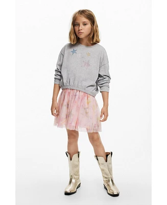Desigual Girls Girls's T-shirt with star rhinestones