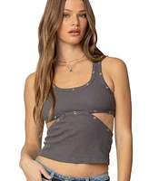 Edikted Women's Imogen Cut Out Ribbed Tank Top