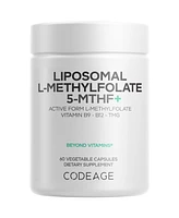 Codeage Liposomal L-Methylfolate 5-mthf+ - Active Vitamin B9, Methylcobalamin B12, Betaine Tmg, B6-2-Month Supply Multivitamins - Liposomal Delivery