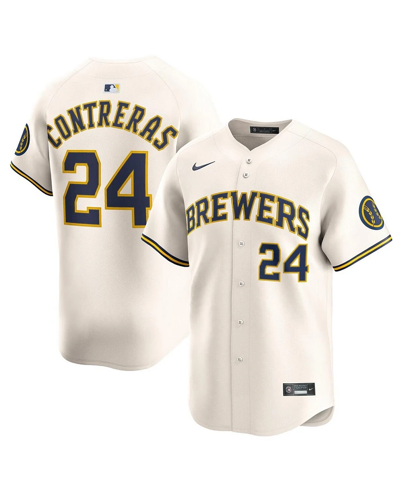 Nike Men's William Contreras Cream Milwaukee Brewers Alternate Limited Player Jersey