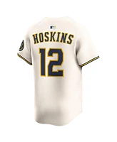 Nike Men's Rhys Hoskins Cream Milwaukee Brewers Alternate Limited Player Jersey