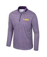Colosseum Men's Purple Lsu Tigers Striped Quarter-Zip Top