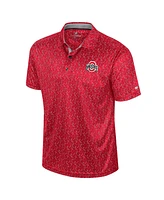 Colosseum Men's Scarlet Ohio State Buckeyes Sublimated Golf Polo Shirt