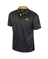 Colosseum Men's Black Iowa Hawkeyes Sublimated Golf Polo Shirt