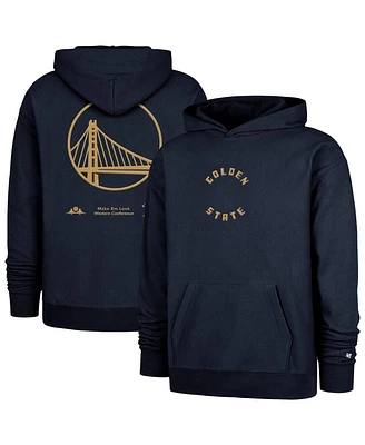 '47 Brand Men's Navy Golden State Warriors 2024/25 City Edition Double Crossover Foundation Pullover Hoodie