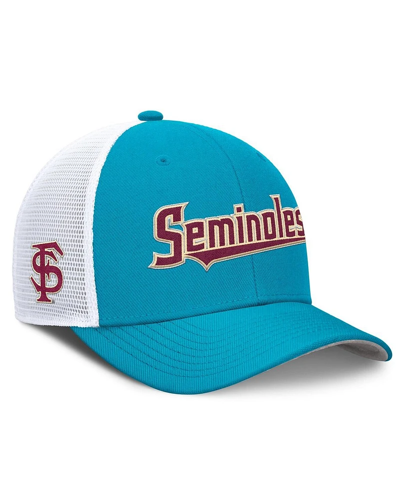 Nike Men's Turquoise Florida State Seminoles 2025 Dugout Coaches Rise Performance Trucker Adjustable Hat