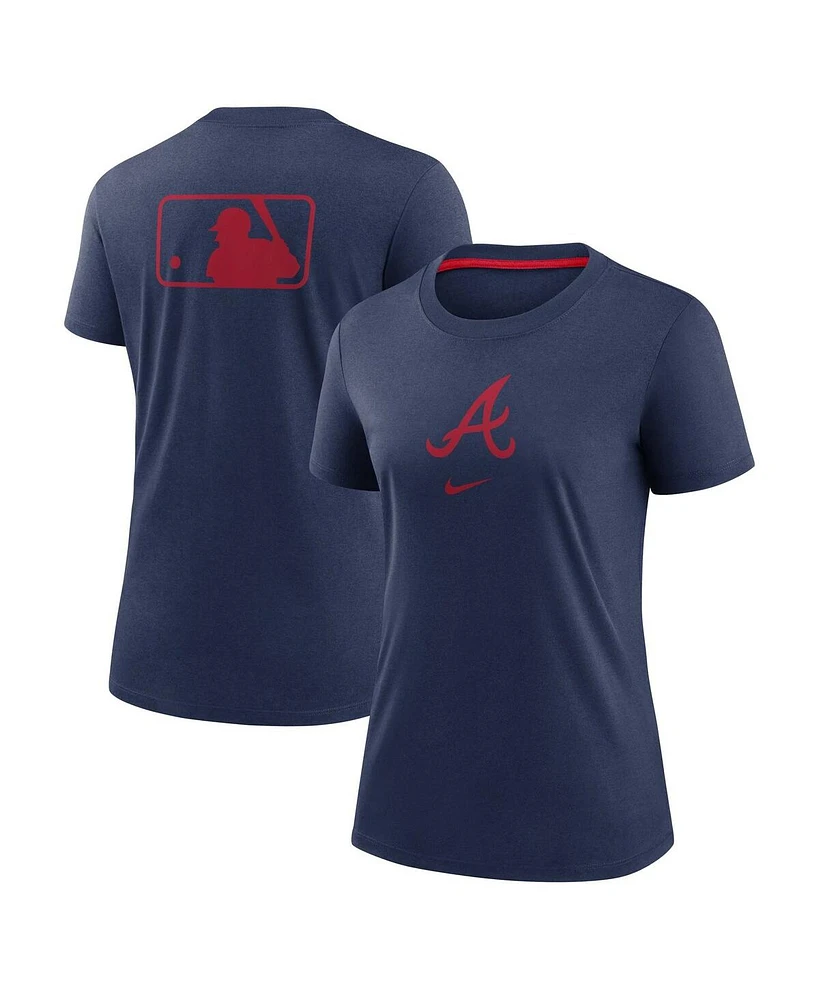 Nike Women's Navy Atlanta Braves Authentic Collection Early Work Tri-Blend T-Shirt