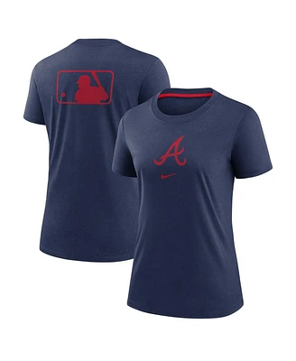 Nike Women's Navy Atlanta Braves Authentic Collection Early Work Tri-Blend T-Shirt
