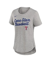 Nike Women's Heather Gray Texas Rangers Script Tri-Blend T-Shirt