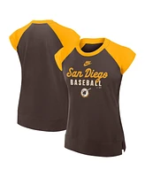 Nike Women's Brown/Gold San Diego Padres Cooperstown Collection Raglan Performance T-Shirt