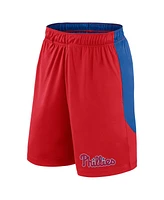Fanatics Men's Red/Royal Philadelphia Phillies Launch Polyester Shorts