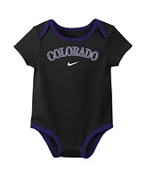 Nike Baby Boys and Girls Colorado Rockies Authentic Collection Bodysuit, Pack of 3