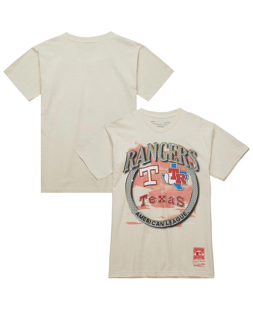 Mitchell & Ness Men's Cream Texas Rangers Cooperstown Collection Crown Jewels T-Shirt