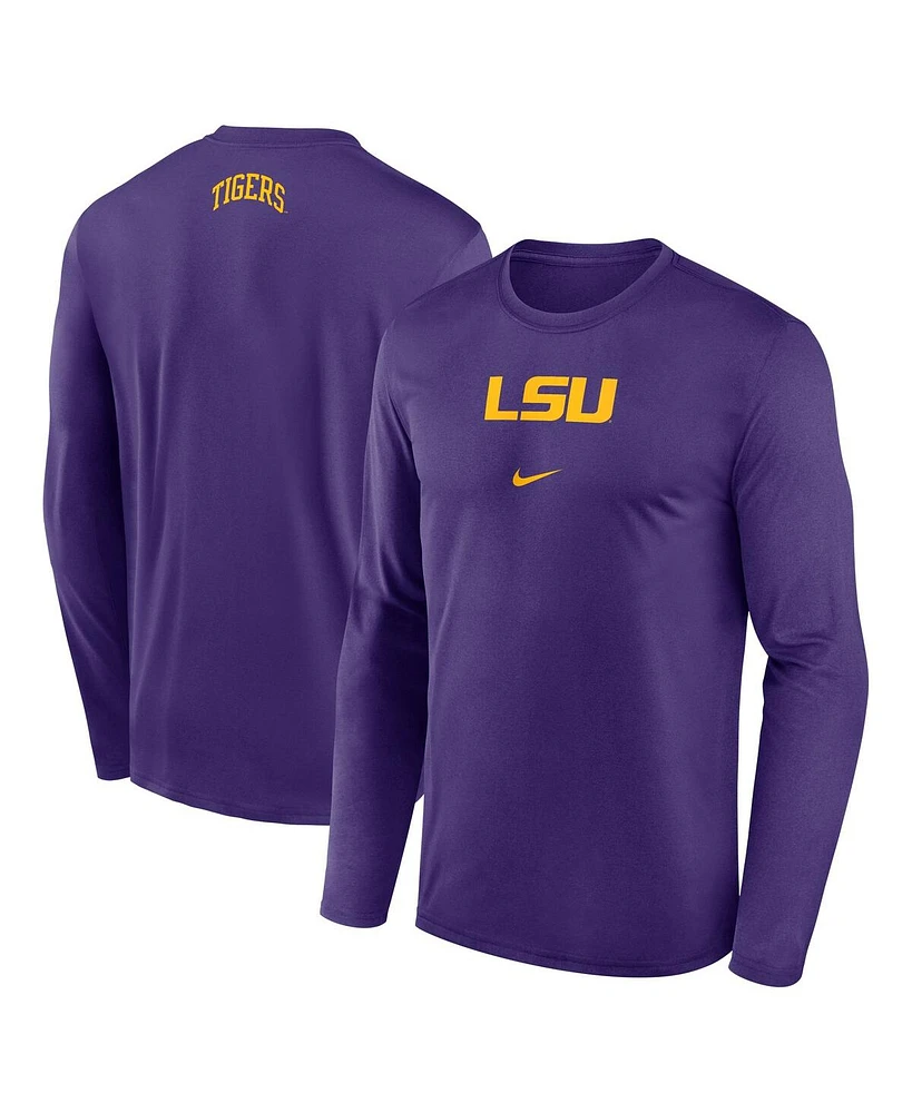 Nike Men's Purple Lsu Tigers On-Court Basketball Shootaround Performance Long Sleeve T-Shirt