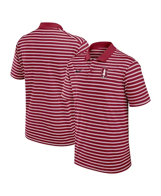 Nike Men's Cardinal/White Stanford Cardinal Primetime Victory Striped Performance Polo Shirt