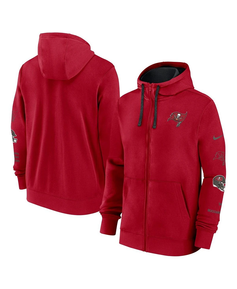 Nike Men's Red Tampa Bay Buccaneers Club Full-Zip Hoodie Jacket
