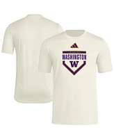 Adidas Men's Cream Washington Huskies Home Plate Pre-Game T-Shirt
